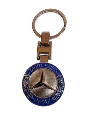 Mercedes Benz Metal Keychain Ring 3D Silver Design